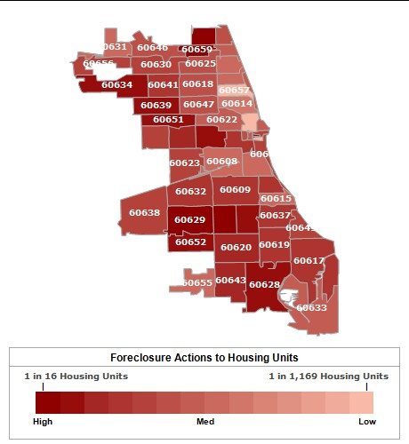Chicago Foreclosure Rate Heat Map