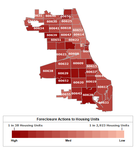 Chicago foreclosure heat map