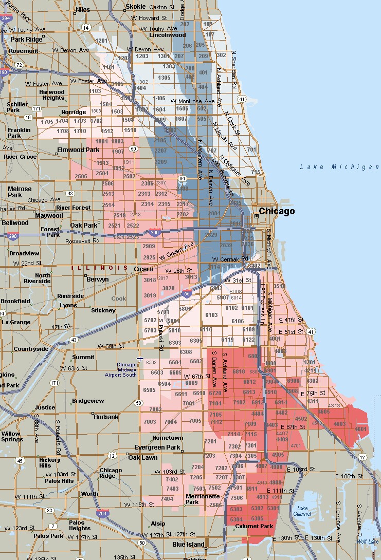Chicago home price changes by area