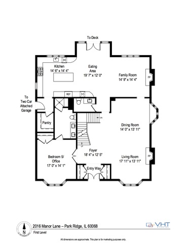 2016 Manor floorplan main level